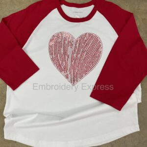 Spangle Heart 3/4 Sleeve Raglan