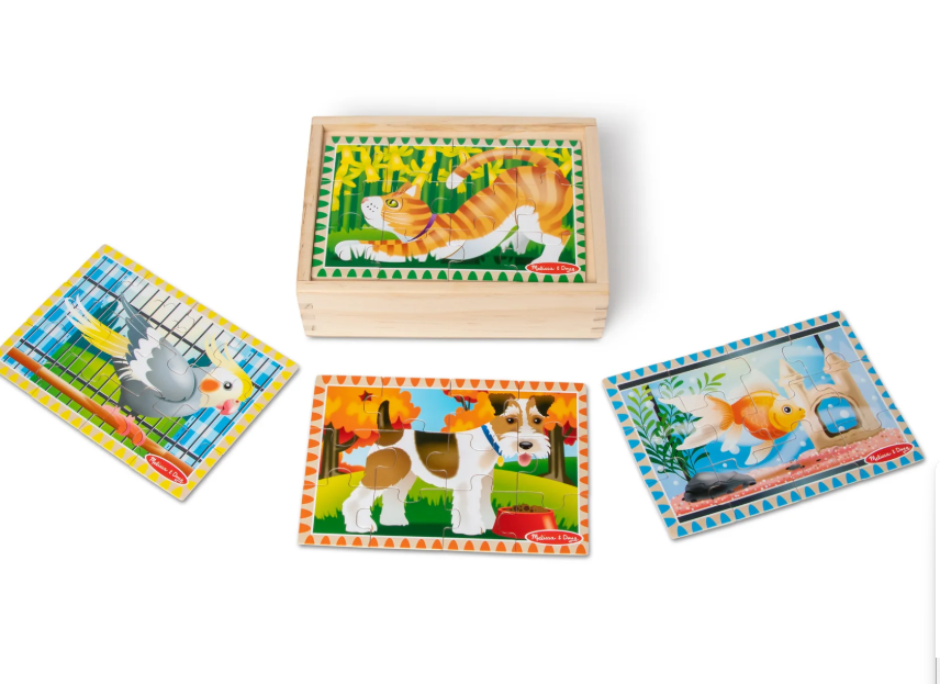 Dinosaur Wooden Jigsaw Puzzles in a Box - Pets